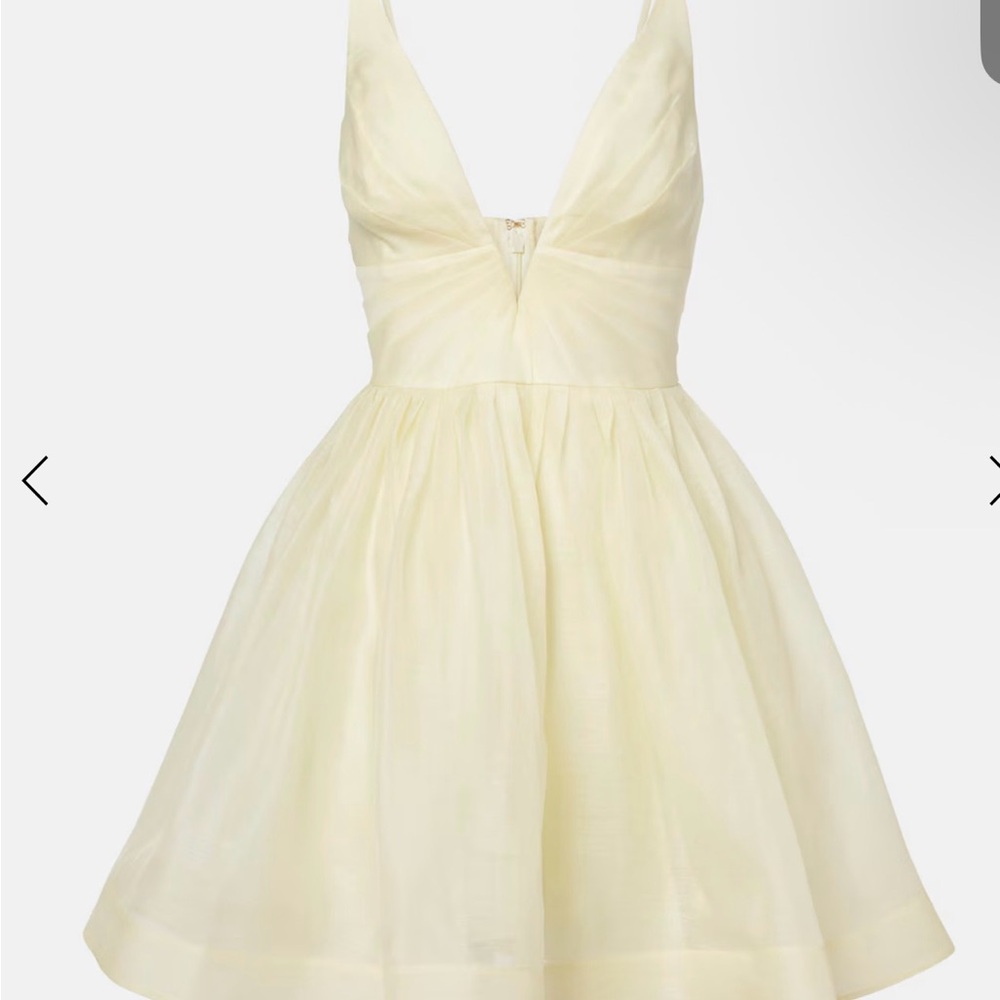 Zimmerman Illuminate pleated silk and linen minidress